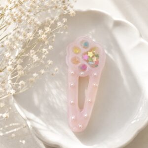 レジンヘアクリップ（ネコ肉球）01
